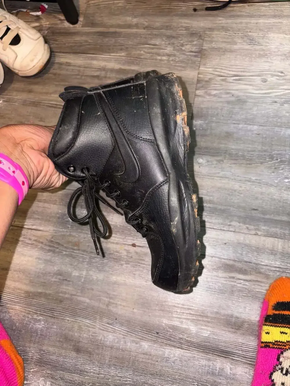 Youth Nike Manoa Leather Hiking Boots - Black